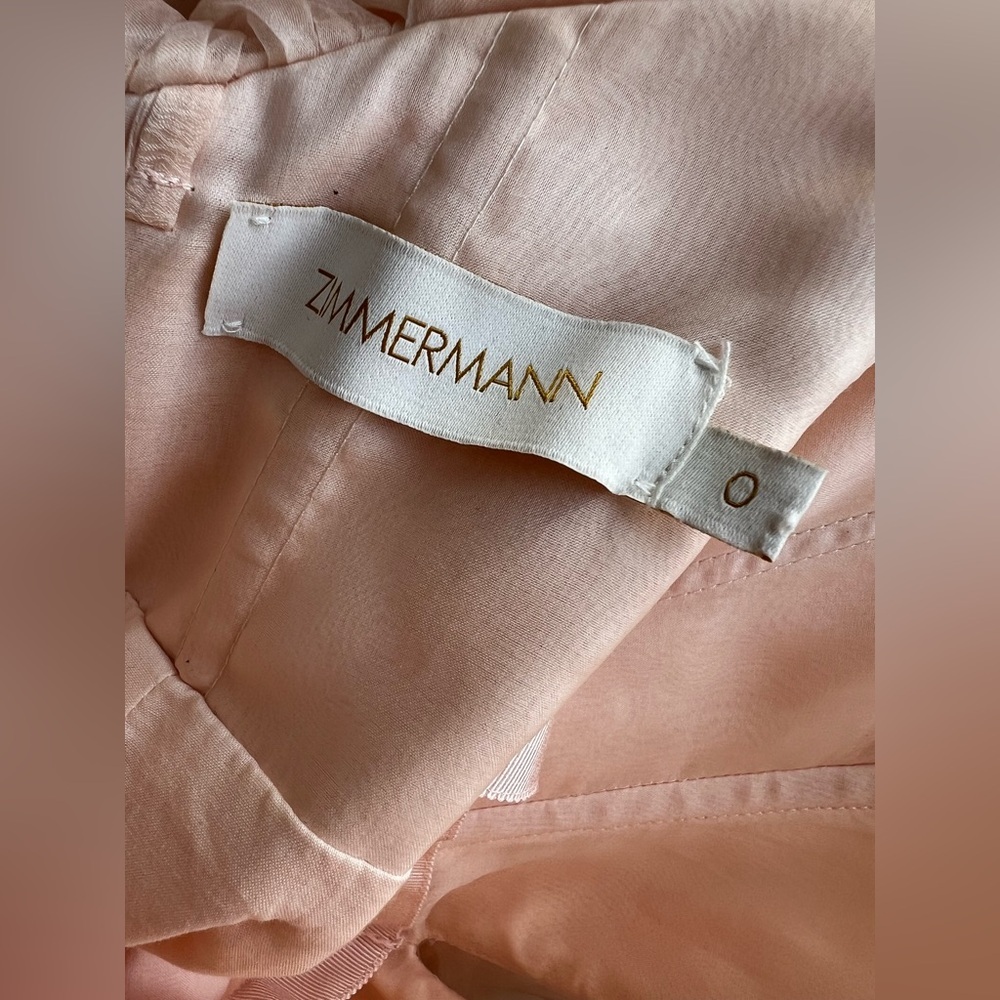 ZIMMERMANN Crush Pink Strapless gathered silk-organza Mini Dress AU 0 (US 4) - Picture 11 of 12